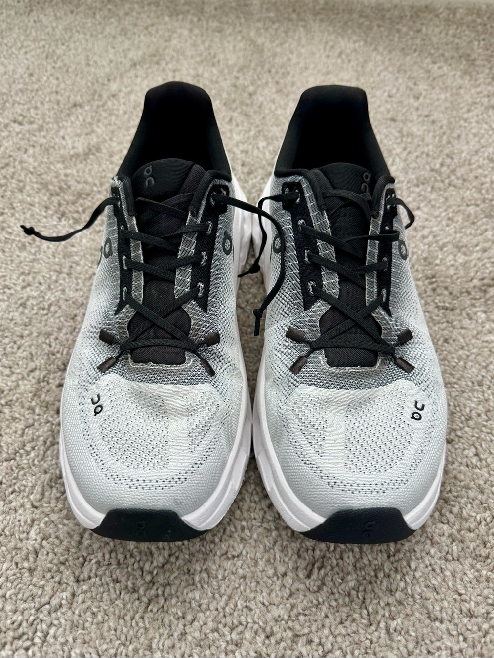 On Running Cloudtilt Men's White and Black Knit Performance Trainers